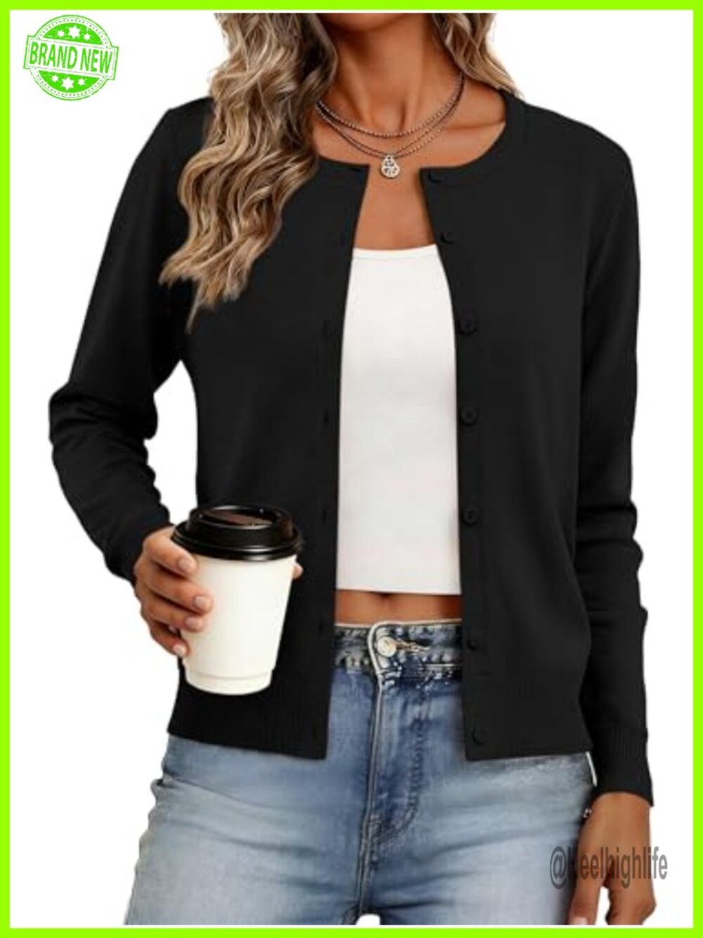 Lightweight Long Sleeve Button Down Cardigan Sweater